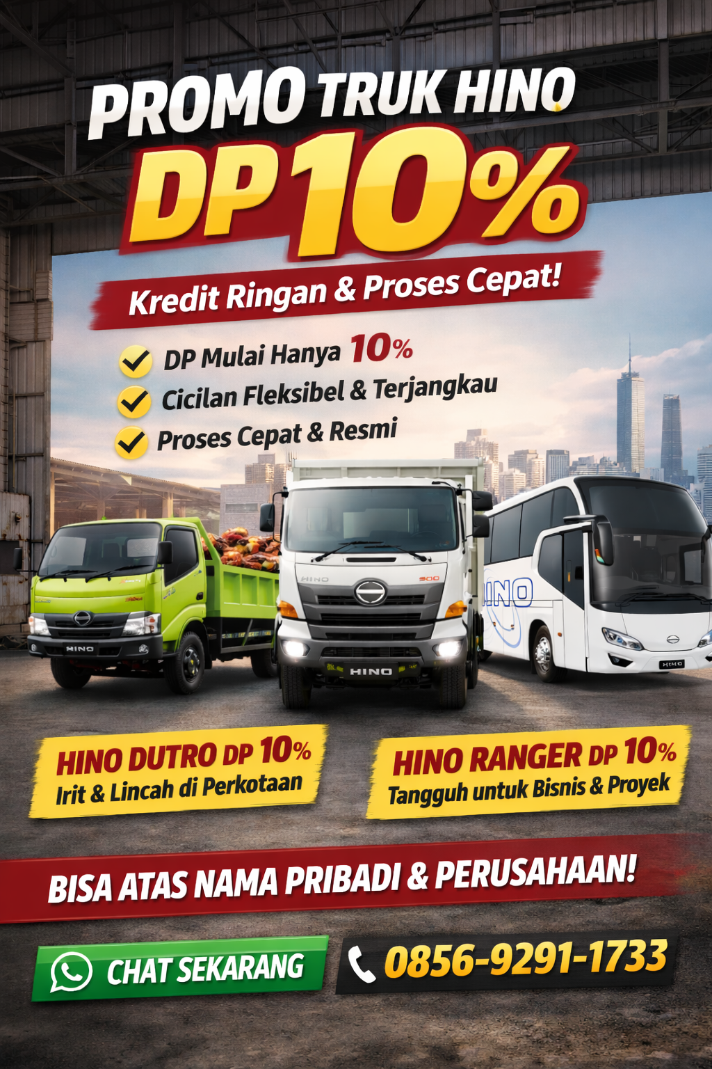 Truk Hino DP 10% | Promo Kredit Ringan & Proses Cepat